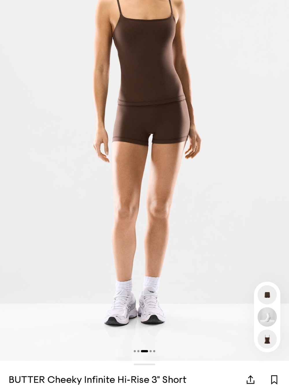 Aritzia Butter Cheeky Infinite Hi-Rise 3" Short — Chocolate Brown